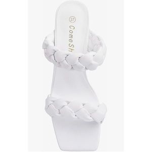 ⚡️  NEW ⚡️ Low Block Square Toe Mules With Braided Band